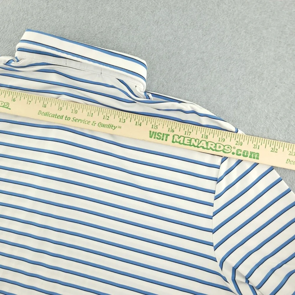 RLX Ralph Lauren Polo Shirt Mens XL Blue Stripe Mauna Lani Golf Performance Top